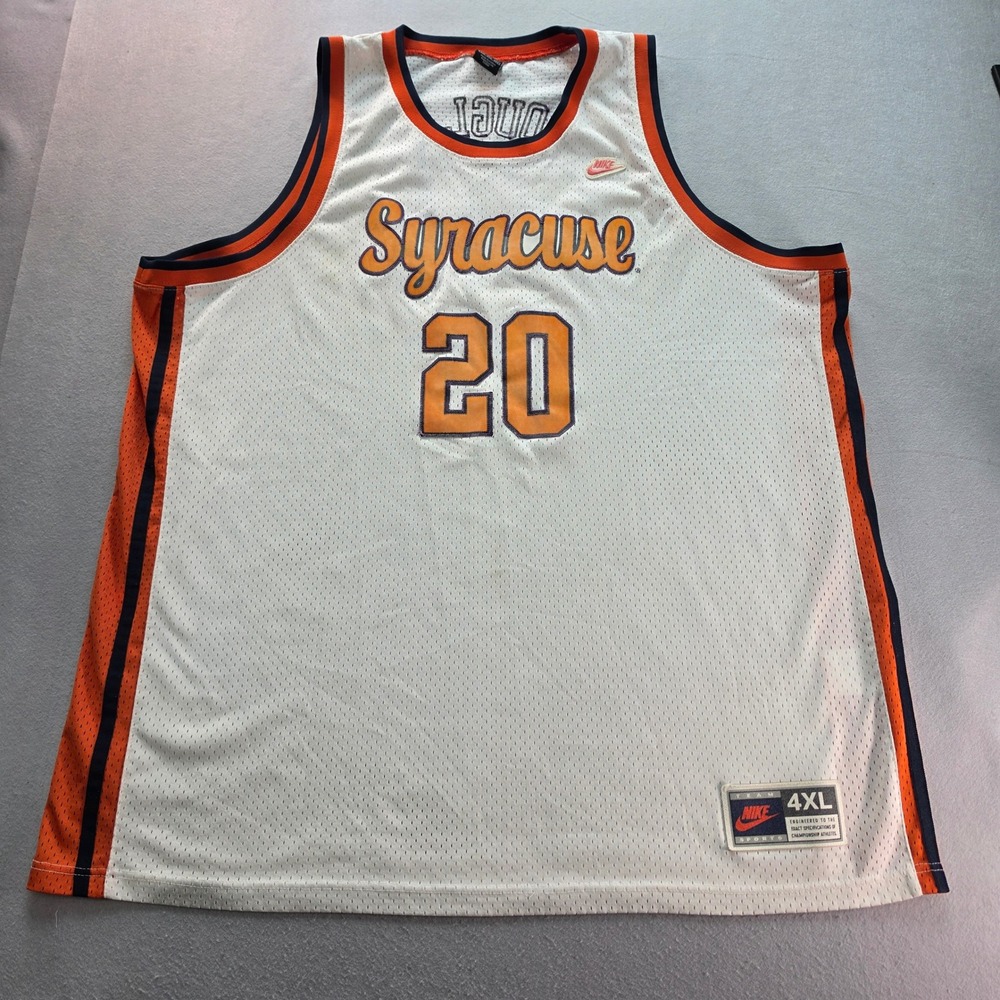 Vintage Nike Syracuse Sherman Douglas #20 Jersey White 4XL Throwback NCAA